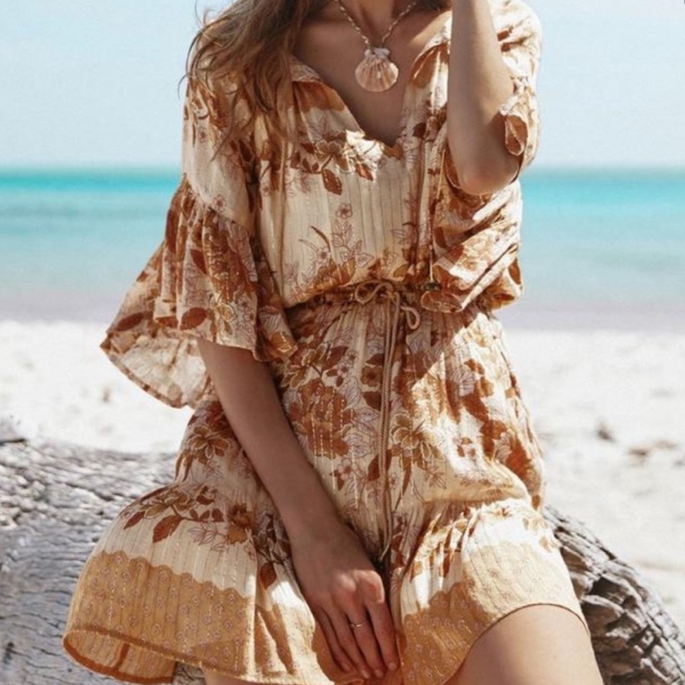 Nwt Spell Coco Lei Flutter Sleeve Playdress Small - image 1